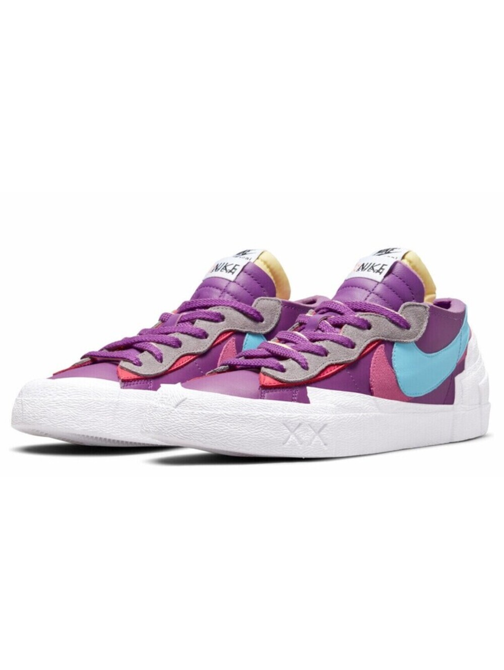 Nike Mens Blazer Low Sacai Kaws Shoess Purple Dusk/Lagoon Pulse-White Size 8.5